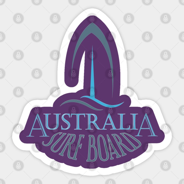 Australia surf board Sticker by TeeText